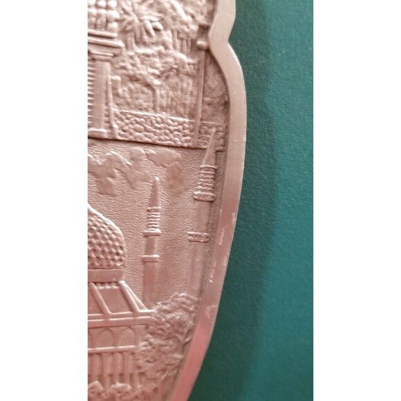 Vintage Royal Selangor Pewter Malaysia Hanging Charger Plate 8" Diameter - Picture 6 of 8